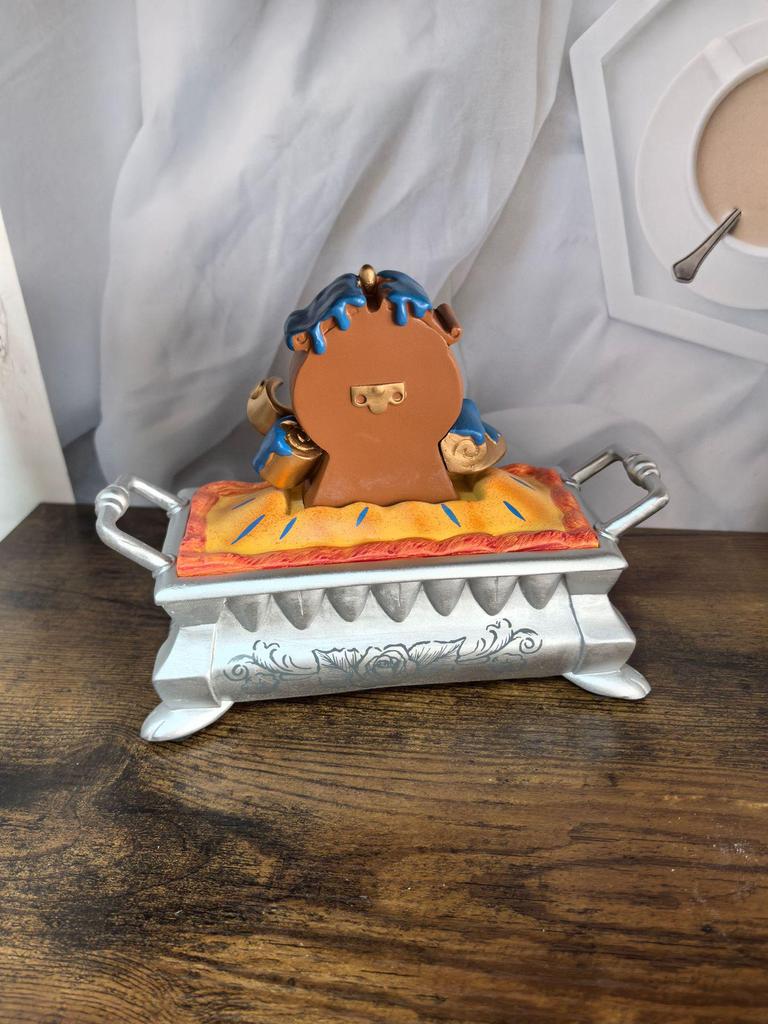 Beauty and the Beast Collection: Lumiere Candelabra & Cogsworth Pendulum Resin Table Clocks
