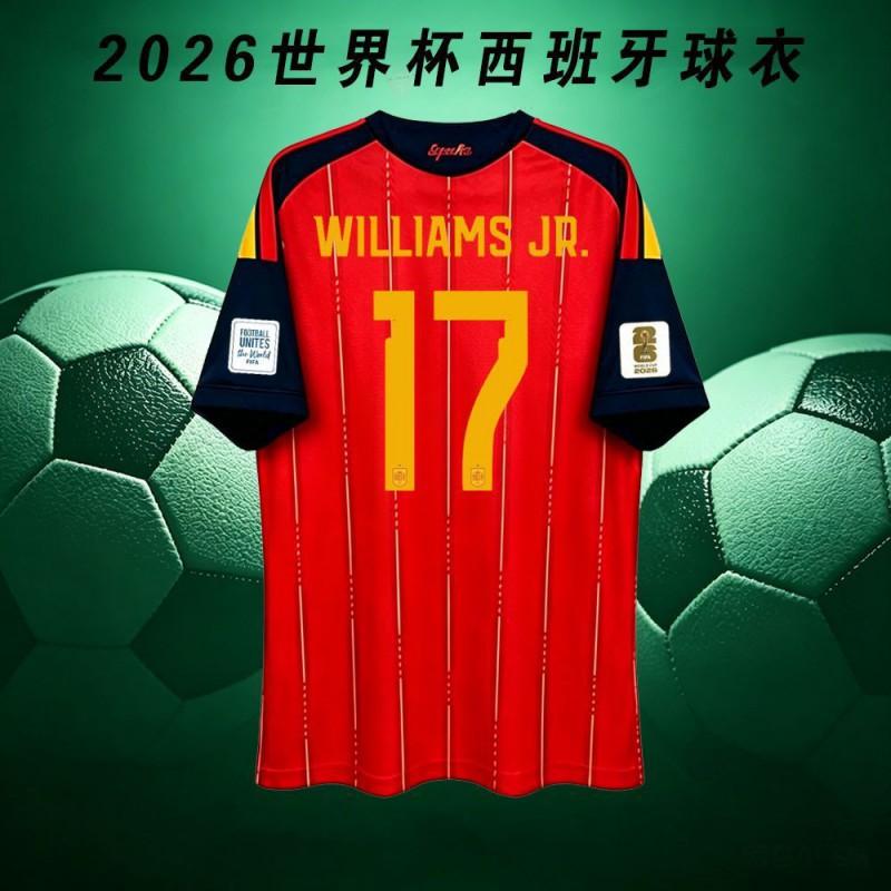 Spain 2026 World Cup Champion Fan Jersey Men Women Short Sleeve Football Shirt Rodri Pedri Official Replica