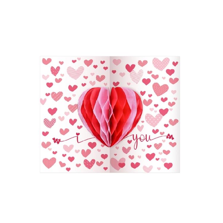 Handmade Heart Honeycomb Ball Invitation Card 3D Popup Greeting Card with Envelope Unique Valentine s Day Gift for Couple 1