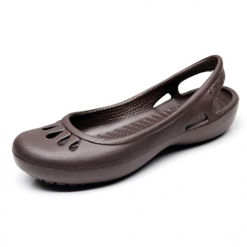 Shark Pelican Melody Hole Shoes Women's Summer Flat Heel Waterproof and Non-slip Integrated Soft Sole Breathable Bag Head Sandals Hole Shoes