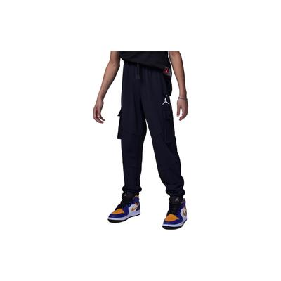 Calças de Jogging Cargo com Cordão e Logótipo de Cor Sólida para Crianças Calças para Crianças Preto FQ0656-010