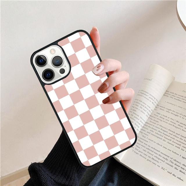 Checkerboard Plaid Checkered Phone Case For iPhone 17 Air 15 16 Cover  14 11 13 Pro Max 12 Plus Max Cover Coque