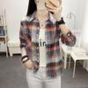 Women's Long Sleeve Retro Plaid Shirt - Korean Hong Kong Style, Loose Fit, Large Size, Spring/Autumn Casual Jacket.