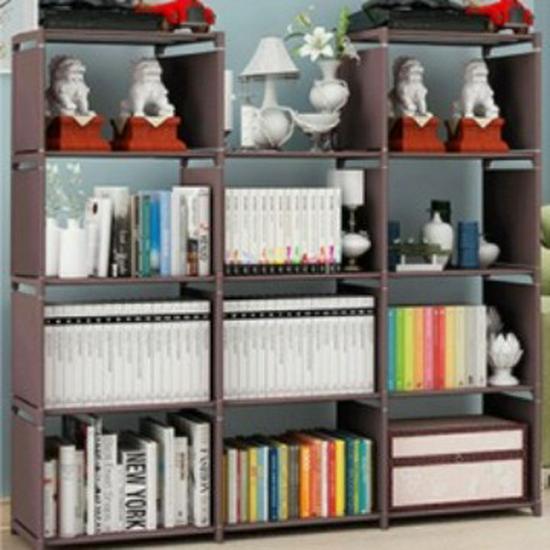 Large Combination Bookshelf: Floor-Standing Storage Rack with Desktop Steel Pipe Shelves for Kids