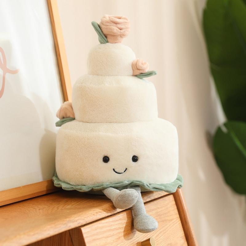 35cm Fun Wedding Cake High Appearance Level Flower Cake Plush Toy Creative Surprise Birthday Holiday Friend Gift Doll Room Decor