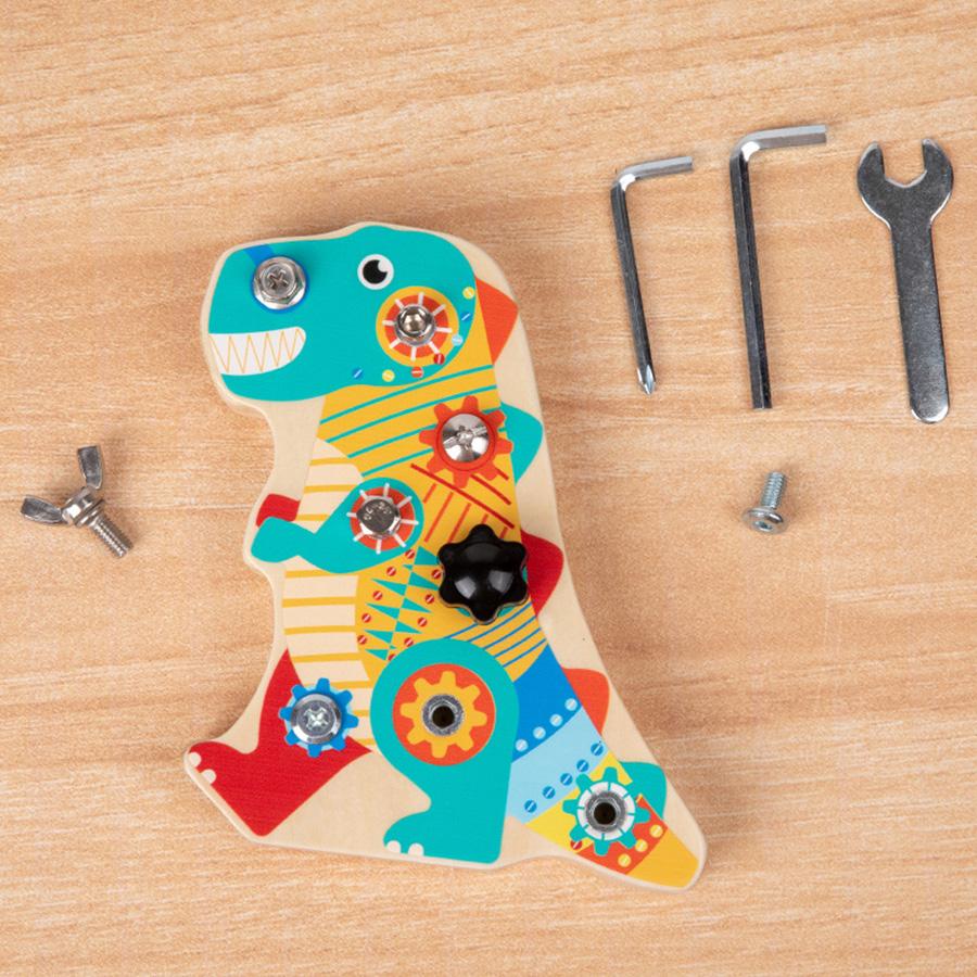 

Montessori Children s Early Education Wooden Dinosaur Screw Nut Combination Puzzle Refined Action Disassembling Christmas Gift