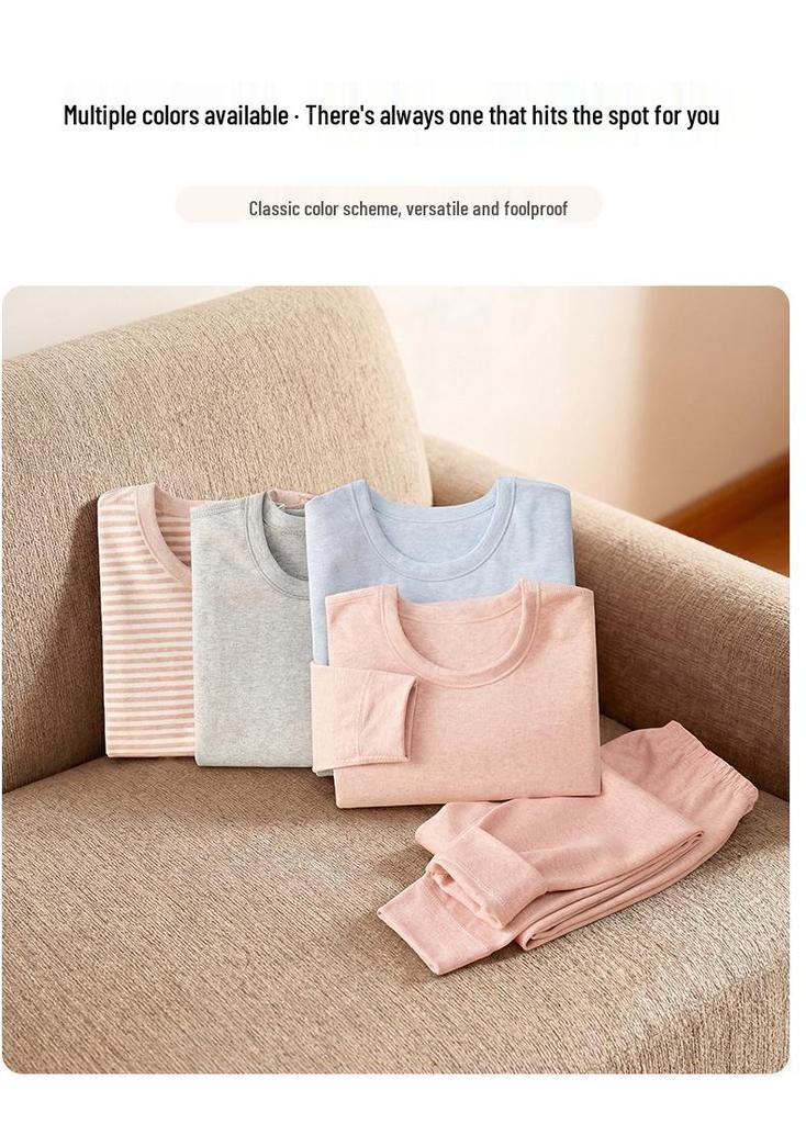 Comfy Velvet & Cotton Wear: Autumn Outfit Set for Plus-Size Kids – Warm Pajamas & Winter Base Layer