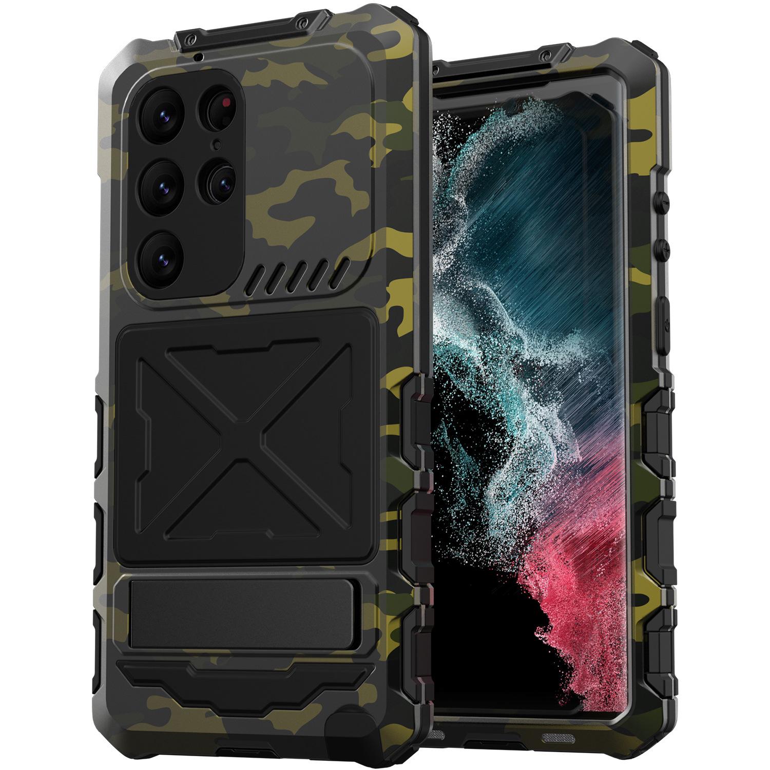 Compatible with Samsung S24/S23 Ultra: Screw-Free, Three-Proof Case with Buckle. S24 Ultra