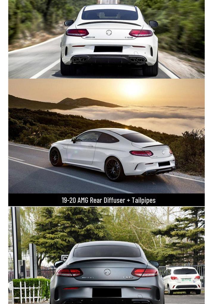 W205 Mercedes-Benz C-Class Coupe C260L to C63 AMG/C65 Wide Body Kit: Front & Rear Bumpers