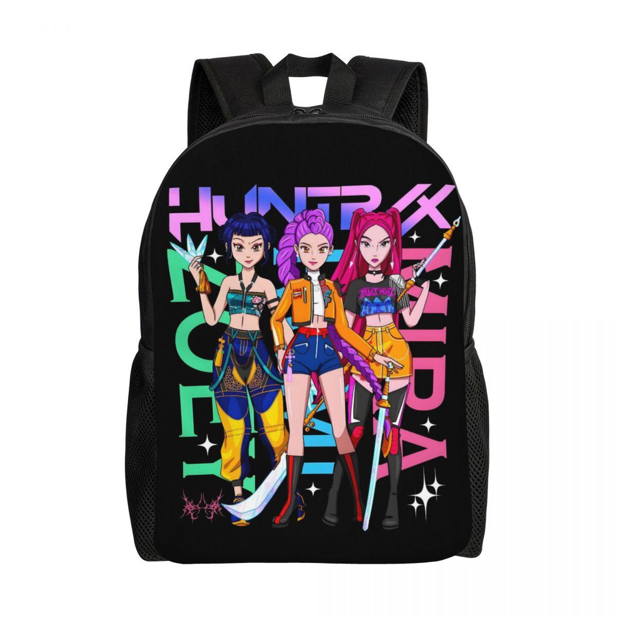 

Custom Kpop Hunter Demons Laptop Backpack Women Men Casual Bookbag For School College Student Huntrix Bag 30x11x41cm