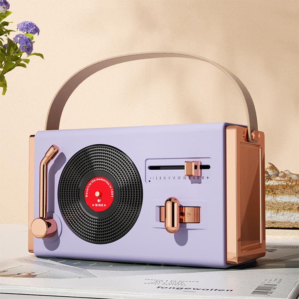 Mini Retro Bluetooth Speaker Card U Disk Gift Vinyl Record Player Desktop Portable Speaker