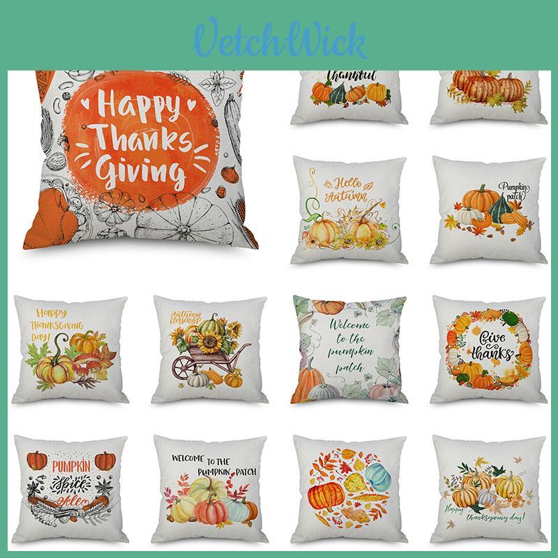 Stylish Thanksgiving Pumpkin Pillowcase With Invisible Zipper For Easy Cleaning