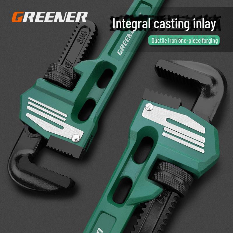 Green Forest Heavy Duty Quick Pipe Wrench: 18-Inch & 24-Inch Clamps for Water Pipes & Rebar