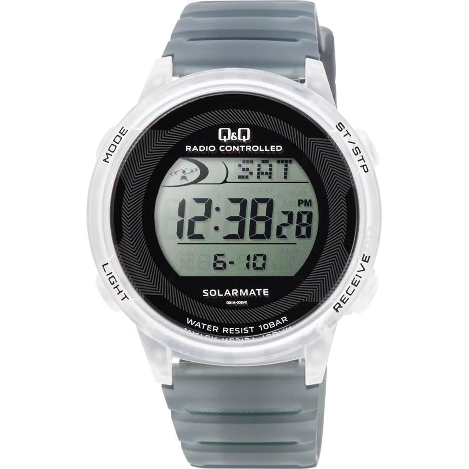 

[Citizen Q&Q] Watch Digital Radio Solar Waterproof Date Urethane Belt D01A-006VK Men s Clear