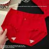 Women's Summer New Red Good Luck 10A Bacteriostatic Extended Middle Waist Triangle Briefs