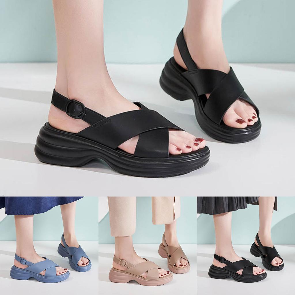 2026 Fashionable And Casual Versatile Sandal With Thick Sole Women'S Shoes Summer Comfortable Sweat Shoe Sandals For Woman