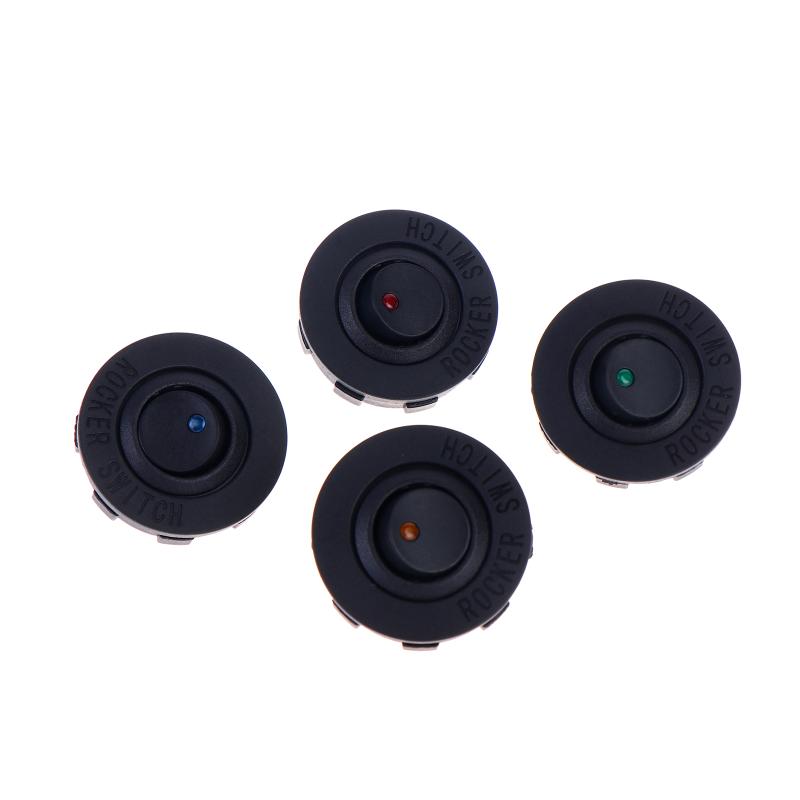 Round Led Switch 16A 12V Dc On/Off Spst 3Pin For Car Truck Dashboard Dash Rocker Boat Marine Off-Road Vehicle Control