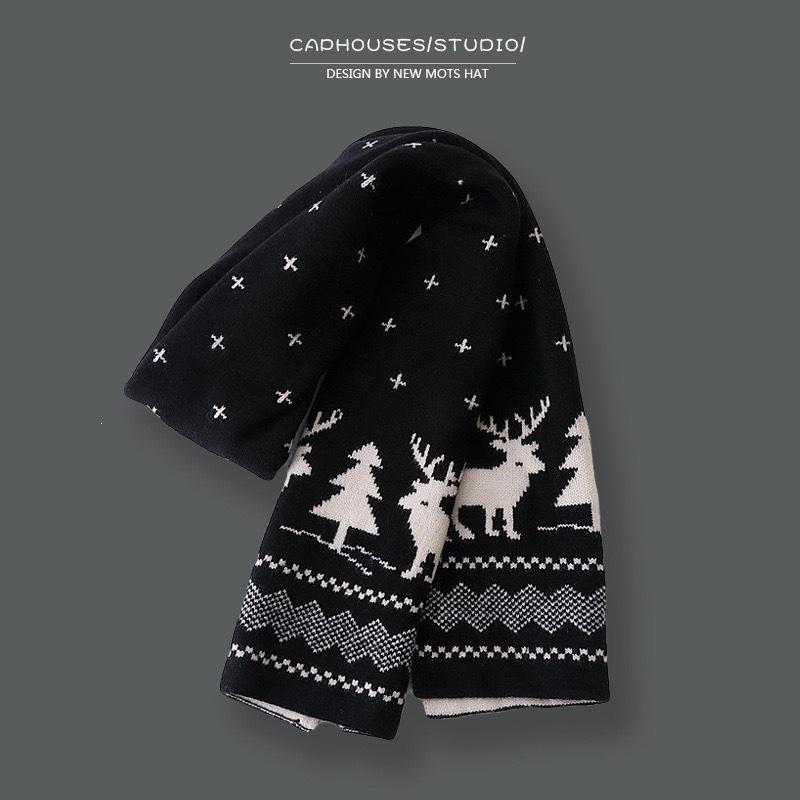 Christmas gift red deer scarf female versatile autumn and winter Korean version student cute skin-friendly scarf warm and lengthened