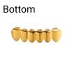 Hip Hop 6/6 Teeth Grills Hip Hop 14K Gold Plated Tooth Caps Decor Braces Punk Cosplay Party Braces For Fashion Women Men Jewelry