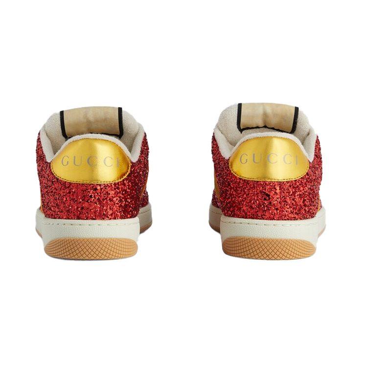 GUCCI Glitter-Embellished Screener Sneakers Multi Women's 710534 FAAKU 4942