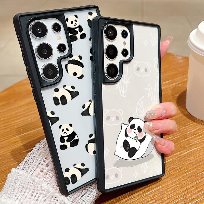 

Прозрачный чехол с принтом панды для Samsung S24 S23 Ultra S24 Plus A55 A54 A35 A34 A25 A15 5g мягкий акриловый жесткий чехол для телефона Samsung S24