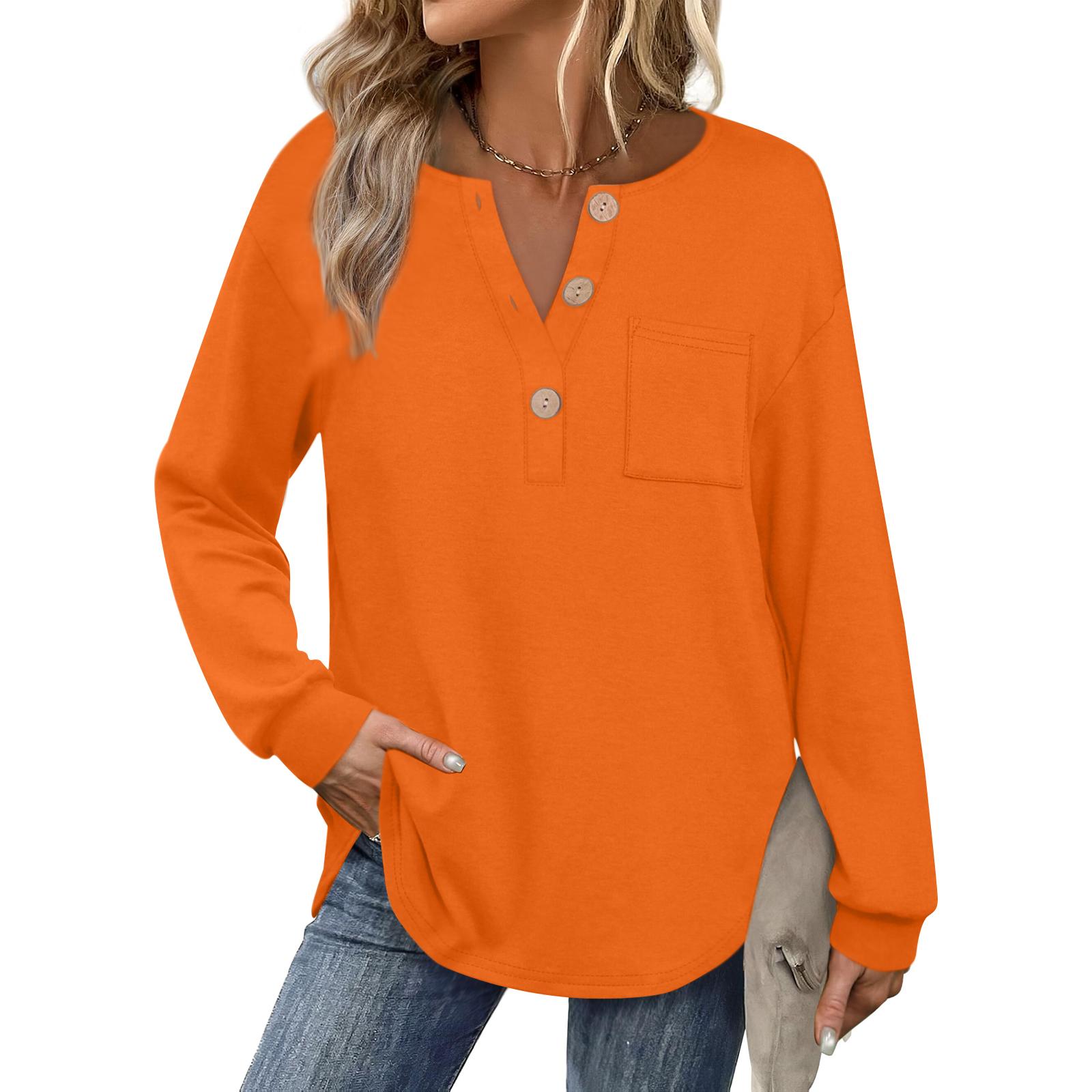 

Женский модный однотонный топ с длинным рукавом XXXL шафрановый