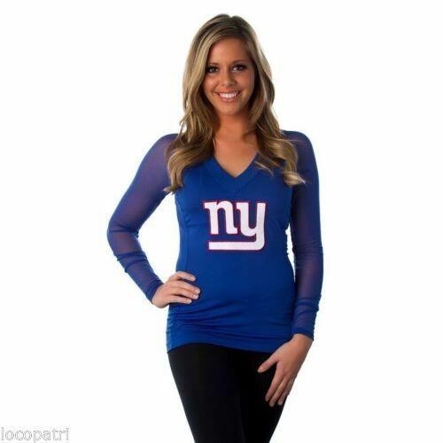 

All Sport Couture NFL Womens New York Giants Wildkat Blue Shirt L