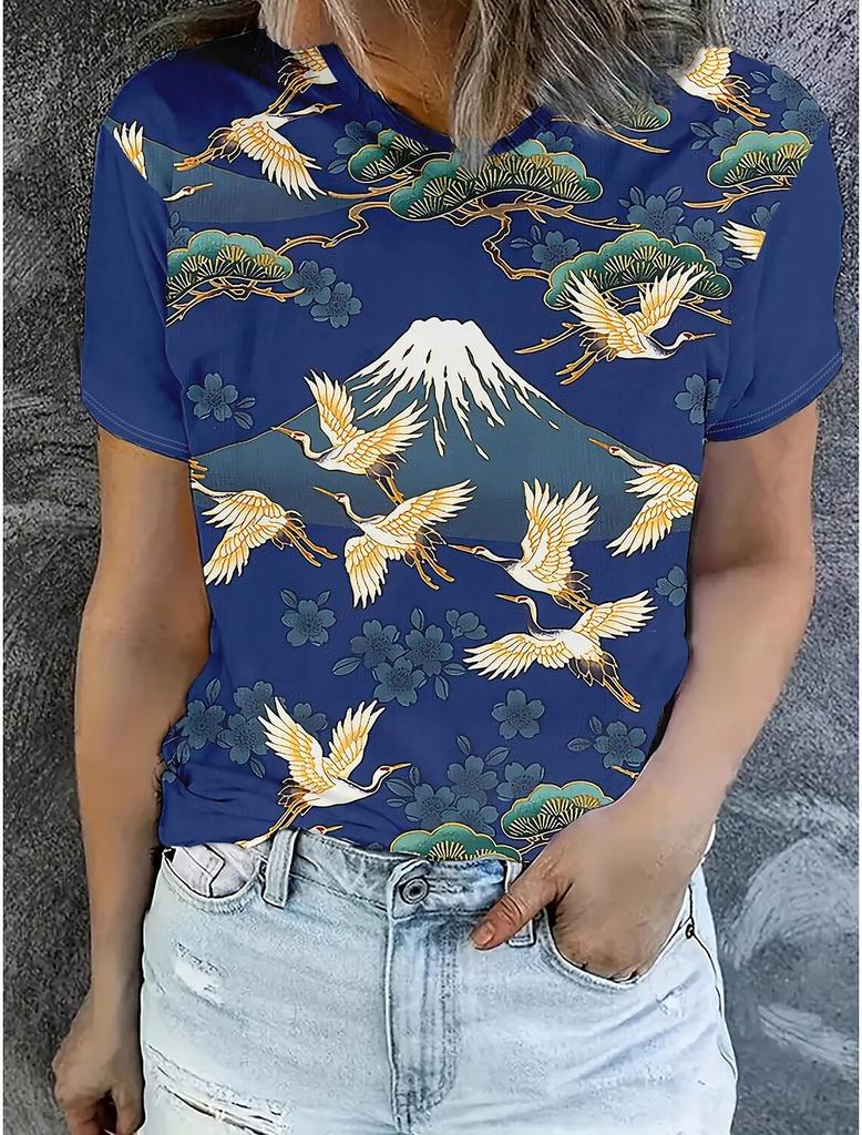 Summer Parrot Bird 3D Print T-shirts Women Streetwear Hawaii Casual Fashion Y2k Short Sleeve T Shirt O-neck Tees Tops Clothing