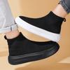 Gestrickte High-Top-Sneaker für Damen und Herren Slip-On Socken-Schuhe Dehnbar Lässige Turnschuhe Dicke Sohle Gehen Größe 36-46