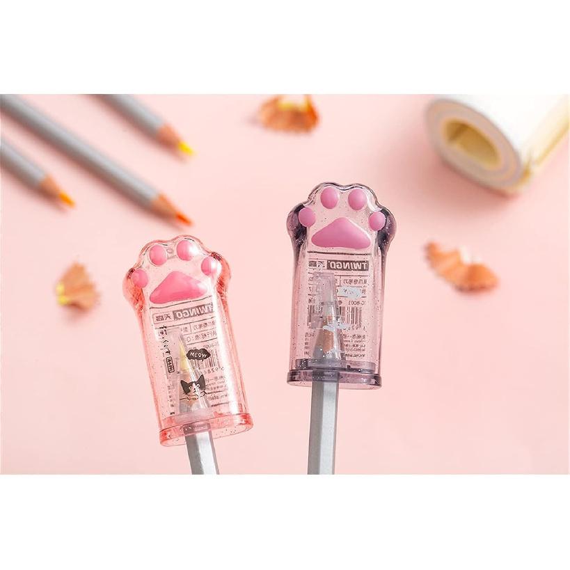 Cute Pink Cat Paw Pencil Sharpener Kawaii School Supplies Student Prize Kids Gift, Cute Pencil Sharpener