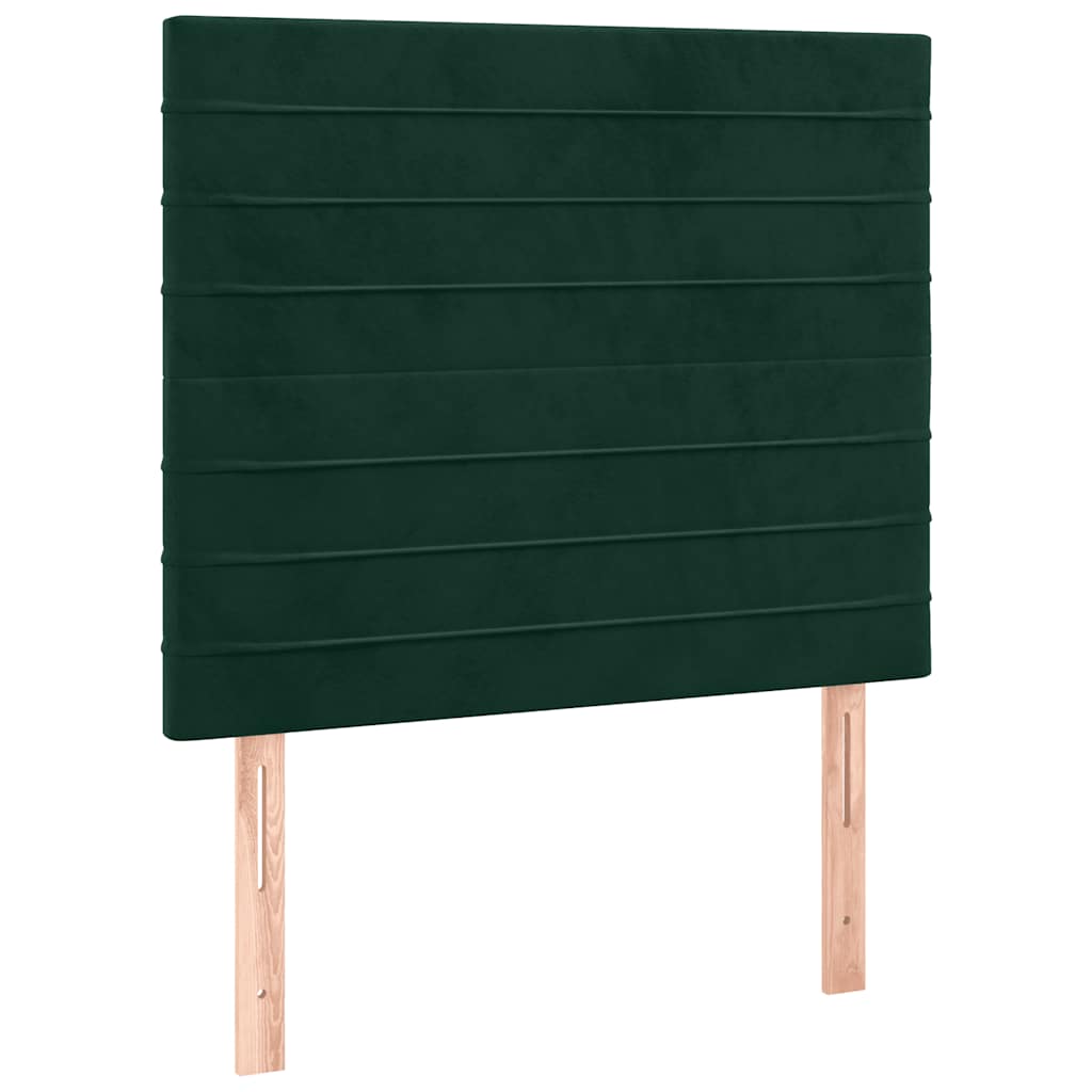 Vidaxl Łóżko Kontynentalne Z Materacem I Led Zielony Aksamit 90X190 Cm
