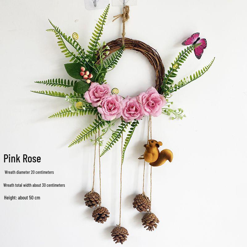 Artificial Flower Wreath for Wall, Door, and Indoor Decor - Creative Home Ornament for Living Room and Bedroom