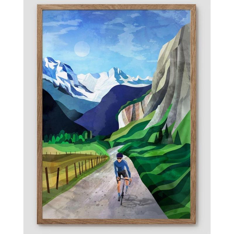 Modern Bicycle Poster Art Canvas Print Colorful Cycling High In The Mountains Wall Picture Home Room Decor Painting Gift Cuadros