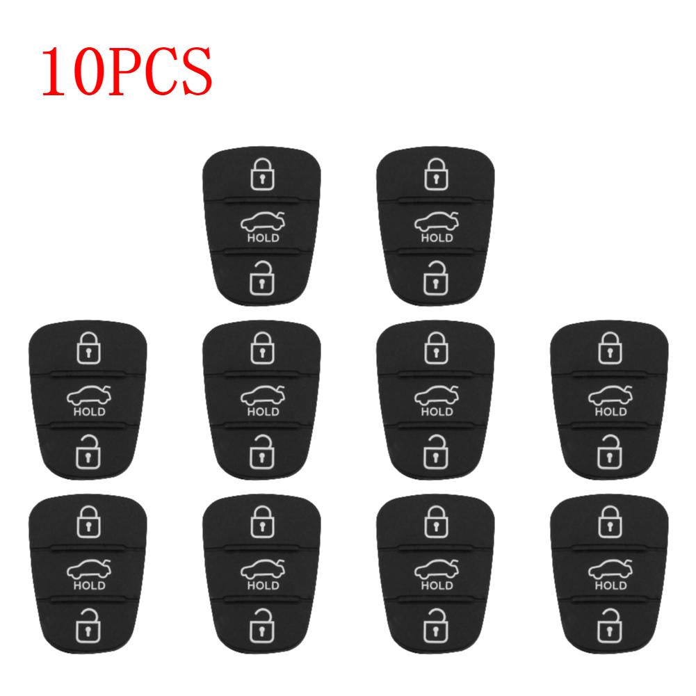 10-50PCS Replacement 3 Button Remote Key Fob Case Rubber Pad For Hyundai I10 I20 I30 IX35 for Kia K2 K5 Rio Sportage Flip Key