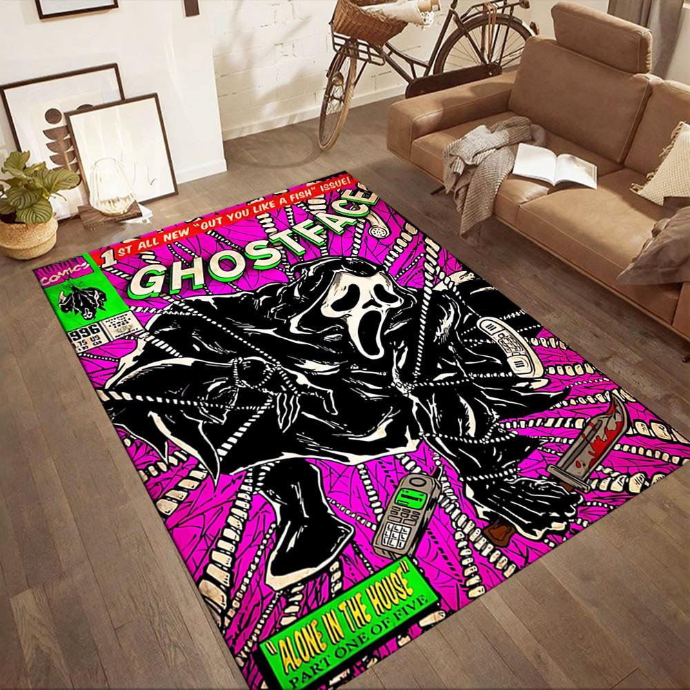 Golden Skull Artwork Floor Mats for Living Room, Bedroom and Room Decoration Are Suitable for Gifts.