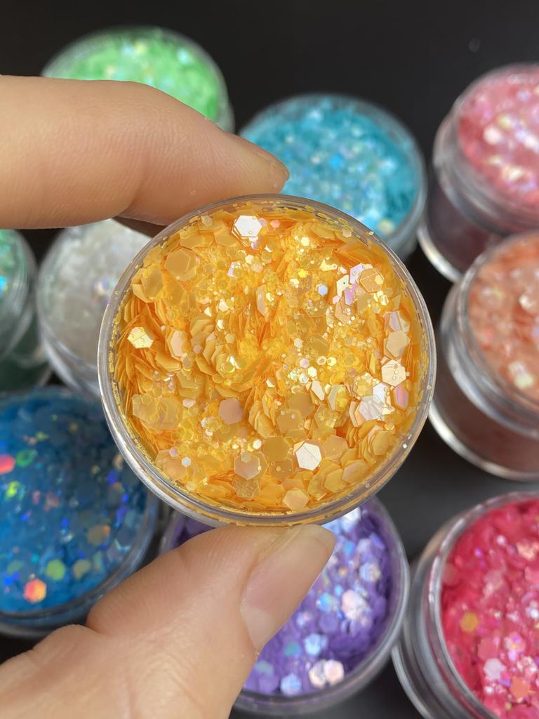Bulk High Sparkly Holographic Hexagon Glitter for Craft Nails Body Art Chunky Glitter