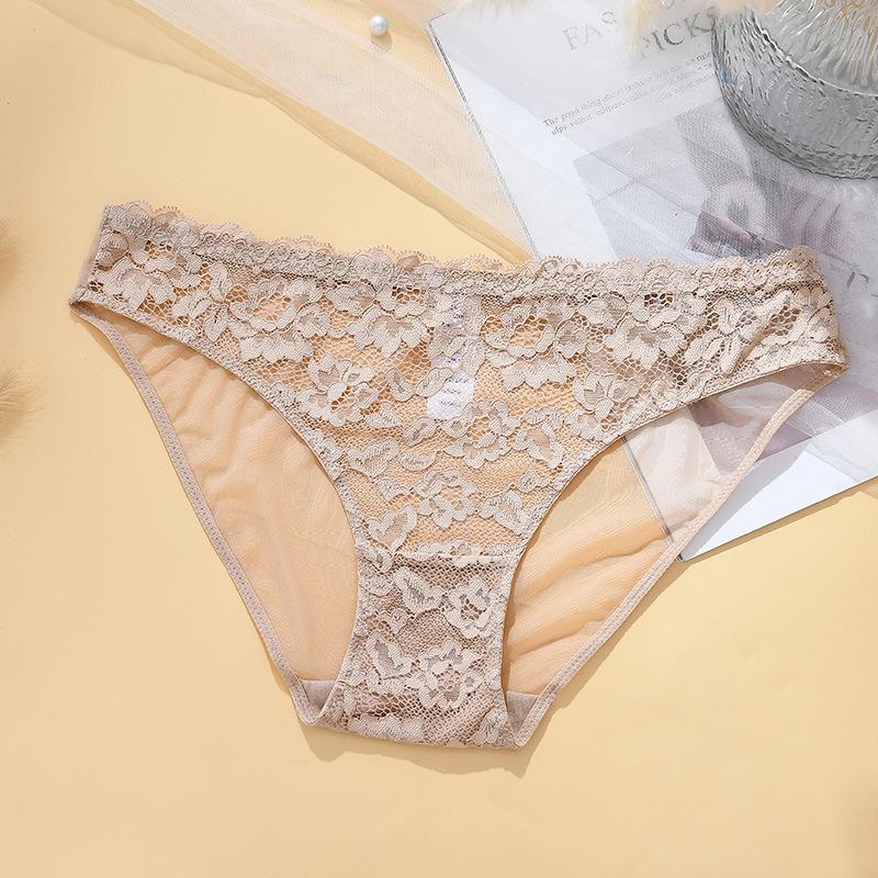 Women's lace underwear pure cotton summer breathable sexy girls women's mid-waist briefs manufacturers wholesale women