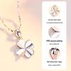 Sterling Silver Four-Leaf Clover Necklace for Women - Elegant Clavicle Chain Pendant, Perfect Valentine's Day Gift.