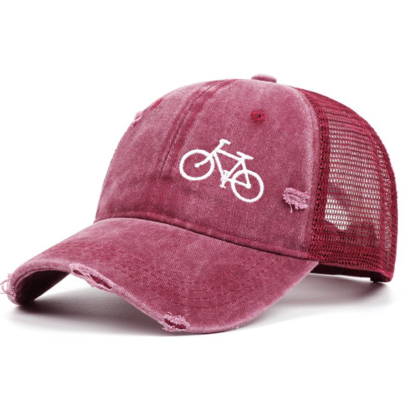 Fashion Hat Washed Ripped Baseball Cap Women's Summer Breathable Net Street Fashion Trendy Old Retro Sunscreen Casual Cap Men