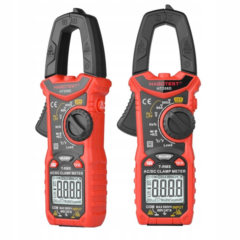 Multimeter Clamp Meter Thermocouple Lcd Display Led Flashlight Batteries Case