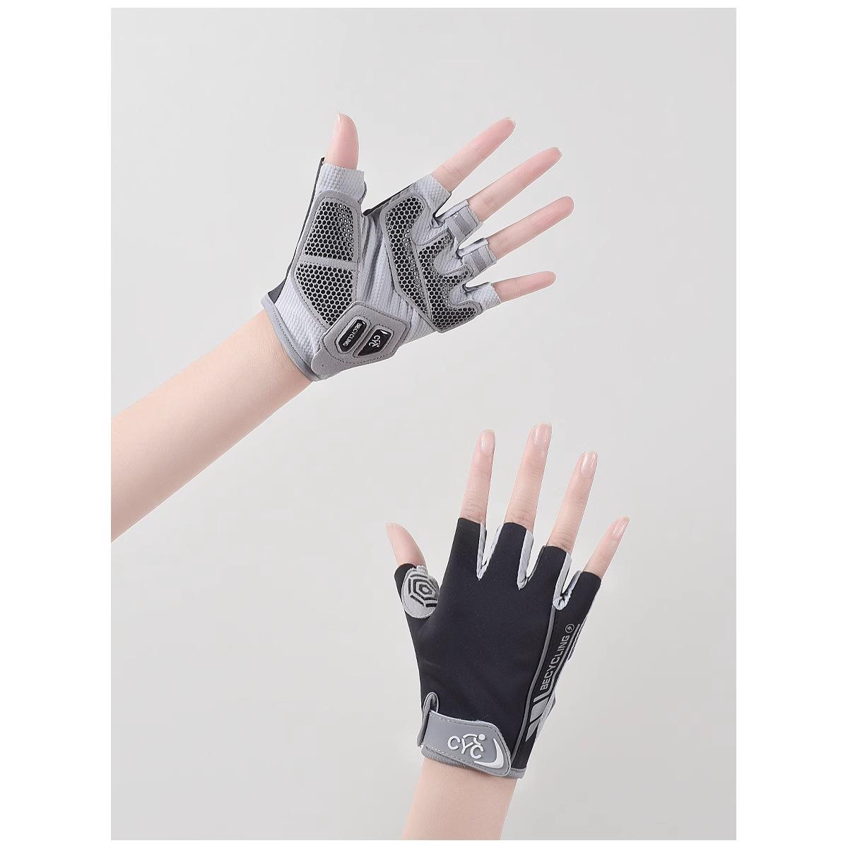 

Fitness gloves women s thin kettlebell training yoga dumbbells sports men s half finger non-slip, wear-resistant and anti-cocooning One size fits all чорний