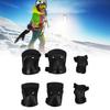 6PCS Adult Protective Gear Set Large Size Nylon Plastic Knee Elbow and Hand Guards for Roller Skiing