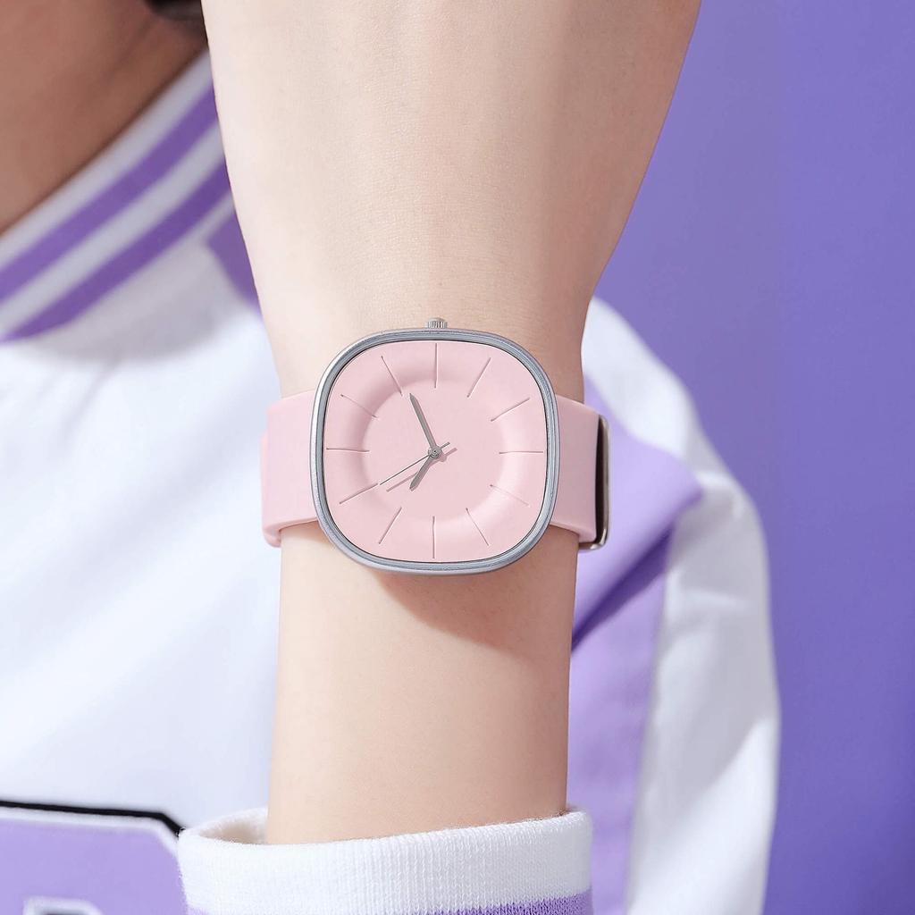 Japanese Minimalist High-Value Creative Student Niche High-End Women'S Sugar Cube Silicone Watch