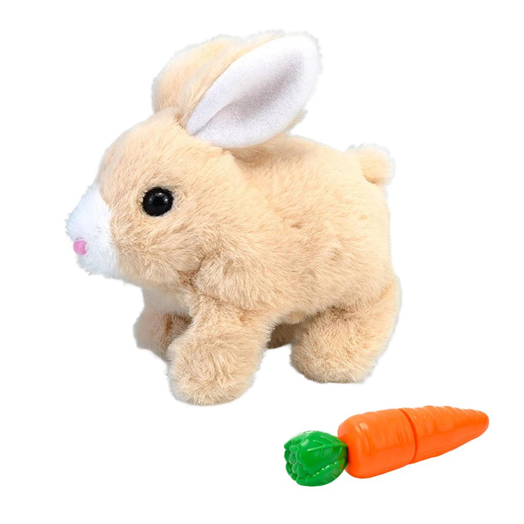 Electric Plush White Rabbits Toy Fluffy Educational Interactive Bunny Toys Suitable for Haunted House Decoration
