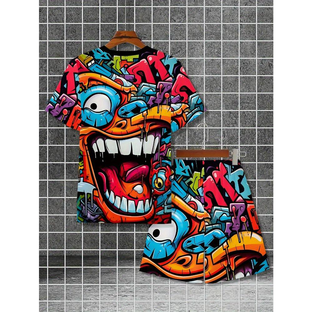 Herrenanzug Merkmale Hip-Hop Stil Gedruckt Outdoor Streetwear, Bequem, Weich und Leicht Polyester
