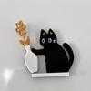 Creative Cat Refrigerator Magnet Black Cat Pushing Fridge Magnet Vase Decor  Fur Collector