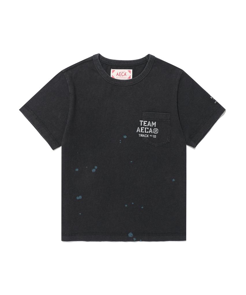 AECA (Woman) Team Aeca Pocket Painted Half Sleeve Tee-Black