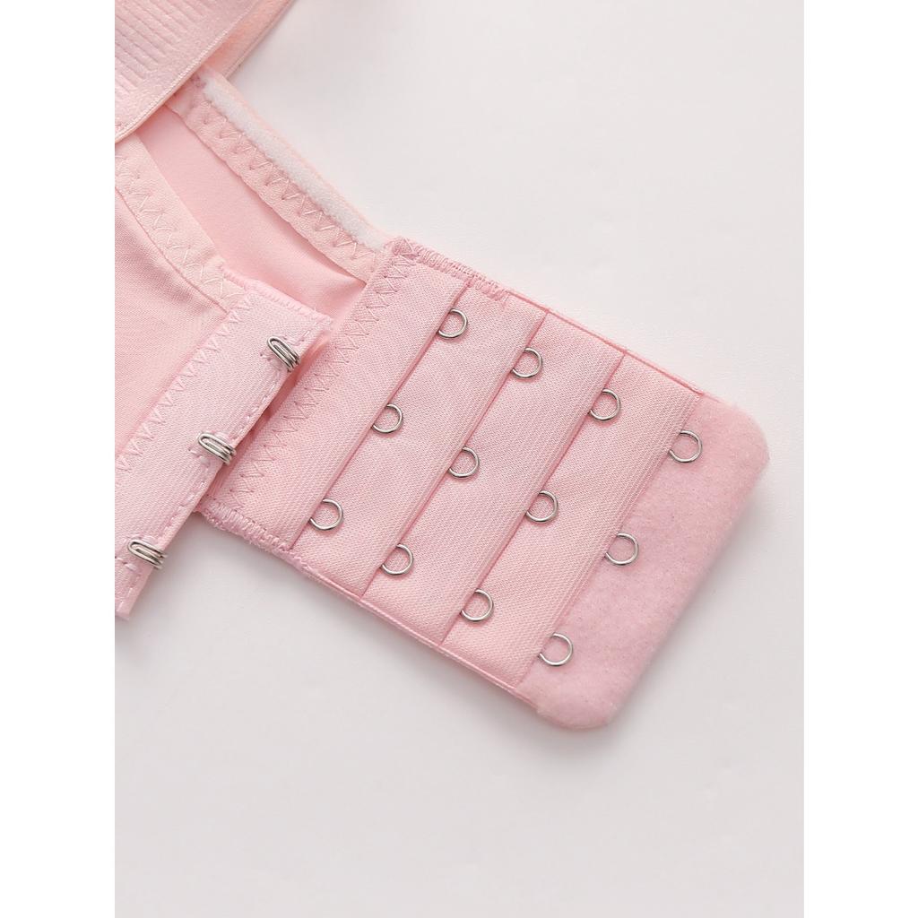 Sexy Lace Flower Face No Steel Ring Bra, Four Rows Three Button Sponge Cup, Plus Size Lingerie for Women