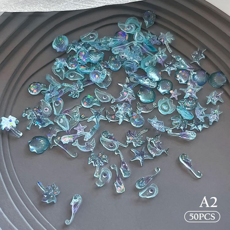 

50 шт. Микс Серия Океан Жемчужная Ракушка Морская Звезда Ювелирные Изделия Флэш Украшения для Ногтей Аксессуары для Ногтей Подвески Материалы