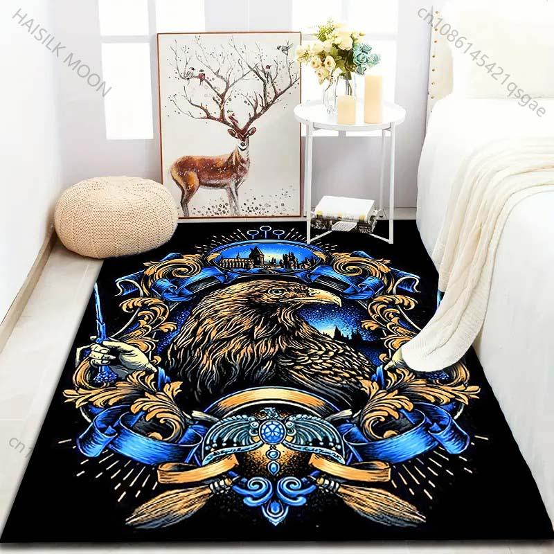 Multiple sizes Eagle emblem magical theme Carpet for Living Room Bedroom Sofa Home Decor Rus Non-slip Floor Mat Luxury Gift
